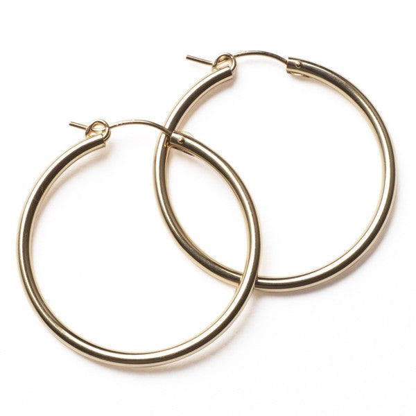 Southern Gates Gold Fill/Sterling Silver Round Hoop Earring