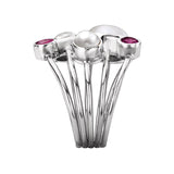 Eleganza Ladies Pearl and Gemstone Ring
