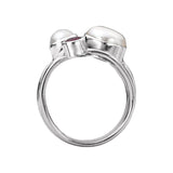 Eleganza Ladies Pearl and Gemstone Ring