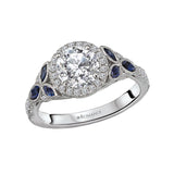 Romance Sapphire and Diamond Semi-Mount Ring