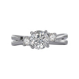 Romance 3-Stone Semi-Mount Diamond Ring