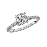 Romance Peg Head Semi-Mount Diamond Ring