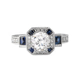 Romance Sapphire and Diamond Semi-Mount Ring