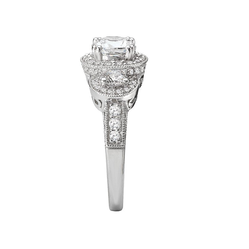 Romance Halo Semi-Mount Diamond Ring