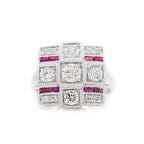 Diamond and Ruby Ring in 14KT White Gold ( 1.05ct dtw )