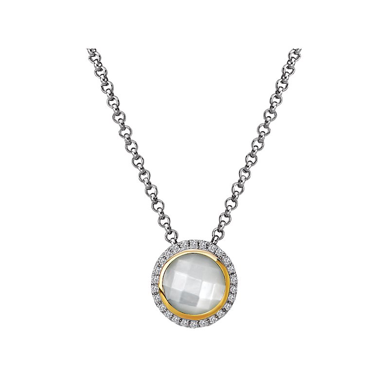 Eleganza Diamond and Gemstone Halo Pendant