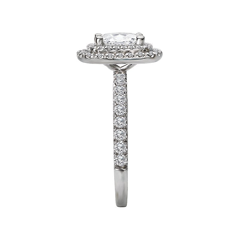 Romance Diamond Halo Semi Mount Engagement Ring