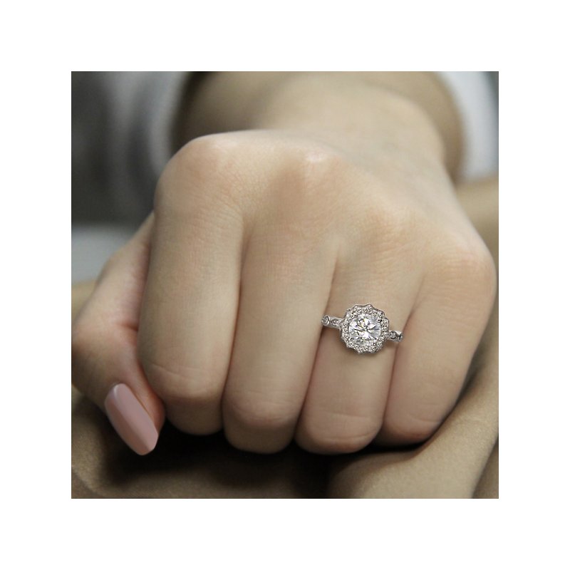 Romance Halo Semi-Mount Diamond Ring