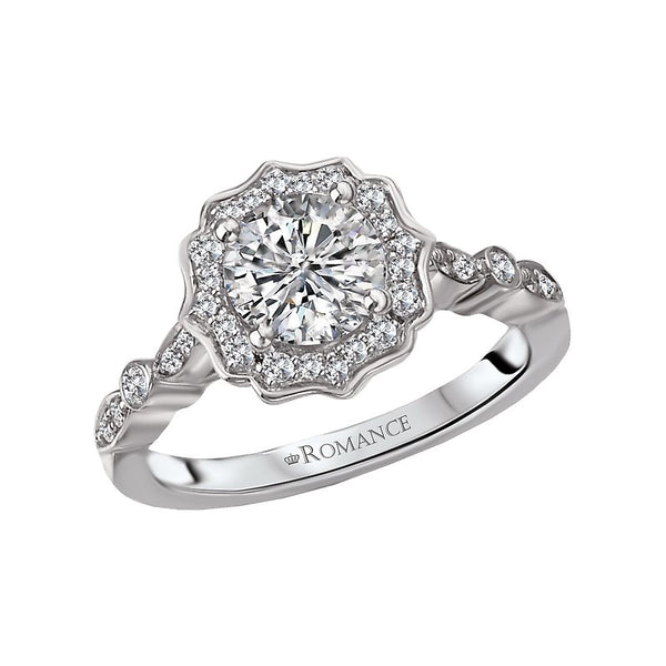 Romance Halo Semi-Mount Diamond Ring