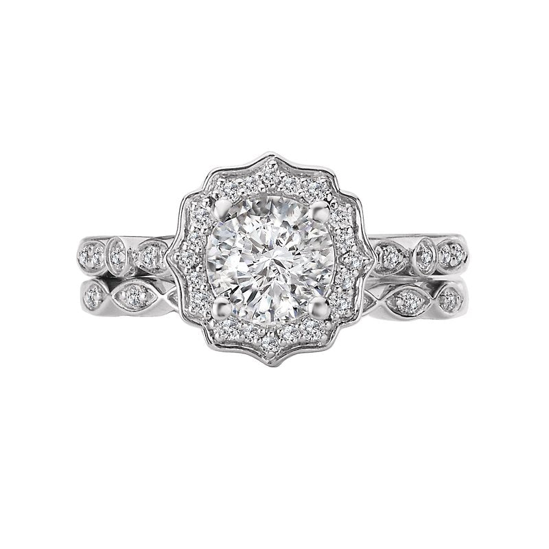 Romance Halo Semi-Mount Diamond Ring