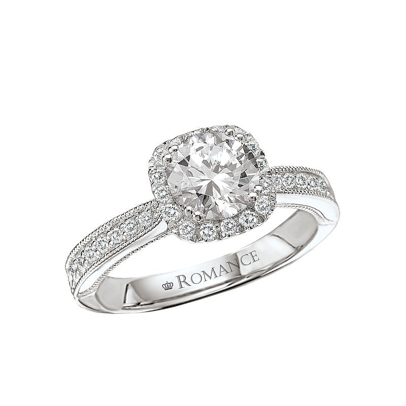 Romance Halo Semi-Mount Diamond Ring