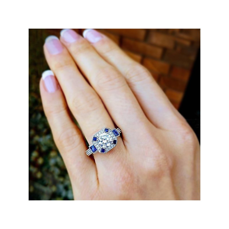 Romance Sapphire and Diamond Semi-Mount Ring