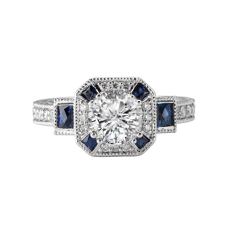 Romance Sapphire and Diamond Semi-Mount Ring