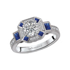 Romance Sapphire and Diamond Semi-Mount Ring
