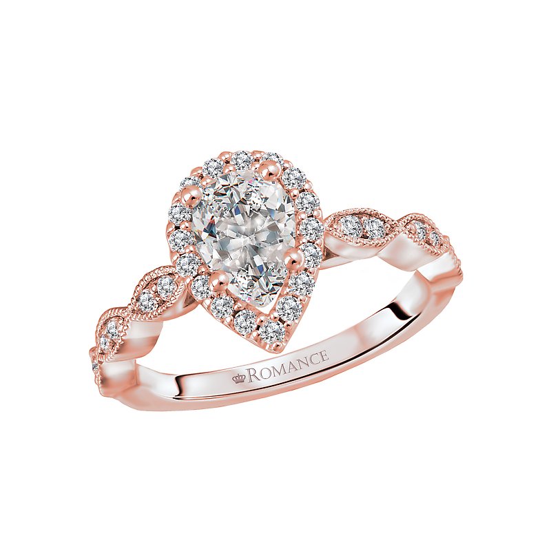 Romance Halo Semi-Mount Diamond Ring