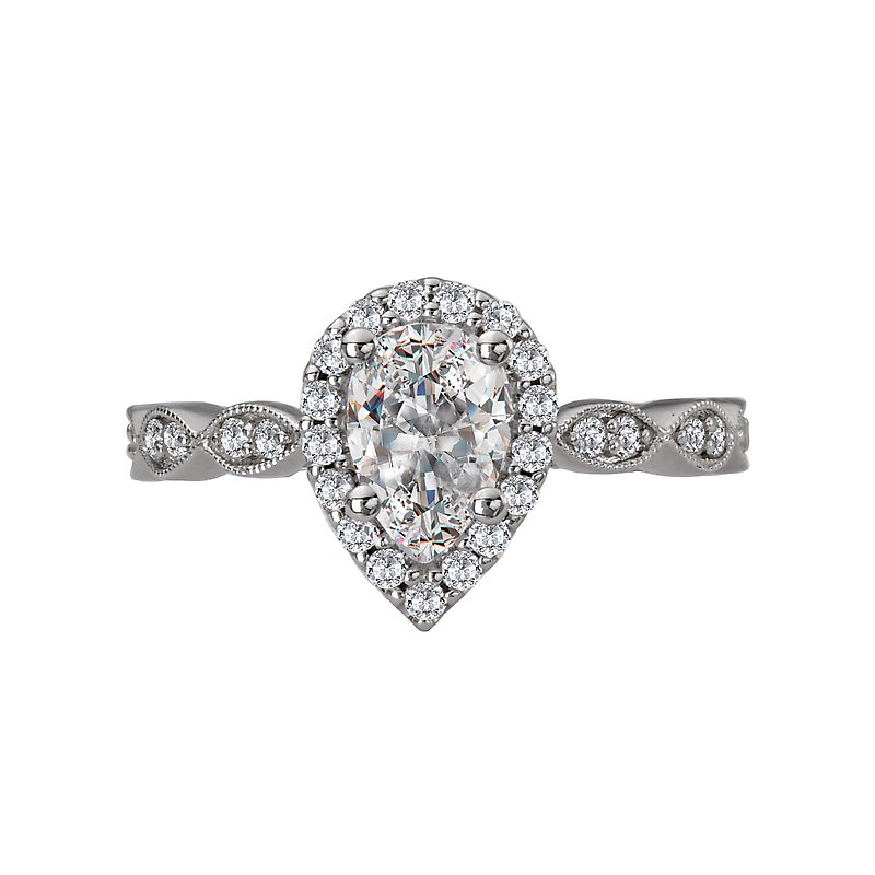 Romance Halo Semi-Mount Diamond Ring