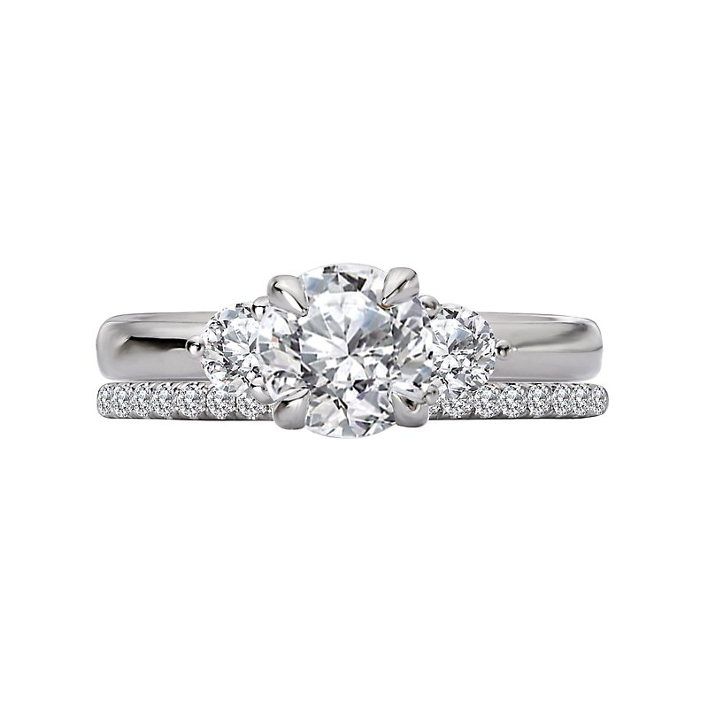 Romance 3 Stone Semi-Mount Diamond Ring
