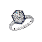 Romance Halo Semi Mount Diamond and Gemstone Ring