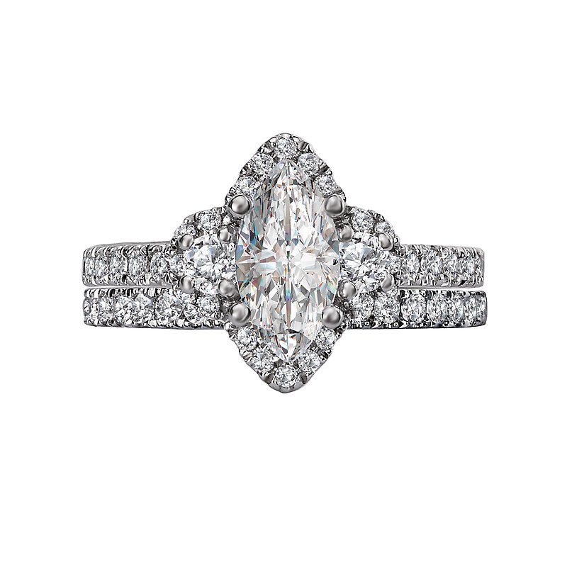 Romance Halo Semi-Mount Diamond Ring