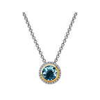 Eleganza Diamond and Gemstone Halo Pendant