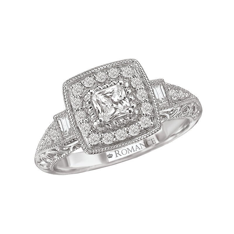 Romance Halo Semi-Mount Diamond Ring