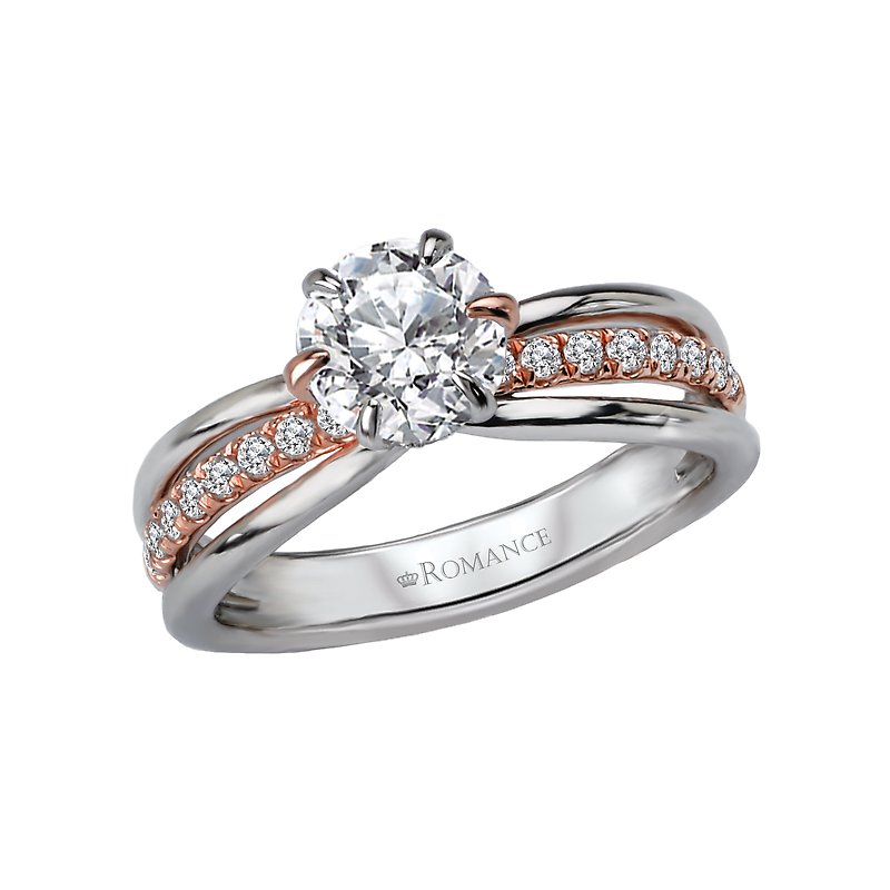 Romance Two Tone Semi-Mount Diamond Ring