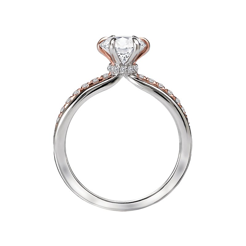 Romance Two Tone Semi-Mount Diamond Ring