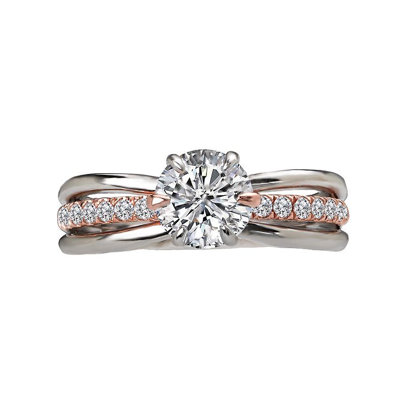 Romance Two Tone Semi-Mount Diamond Ring