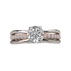 Romance Two Tone Semi-Mount Diamond Ring