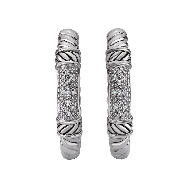 Eleganza Ladies Fashion Diamond Hoops