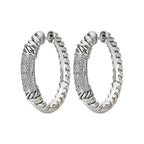 Eleganza Ladies Fashion Diamond Hoops