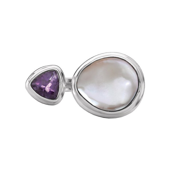 Eleganza Ladies Biwa Pearl Ring