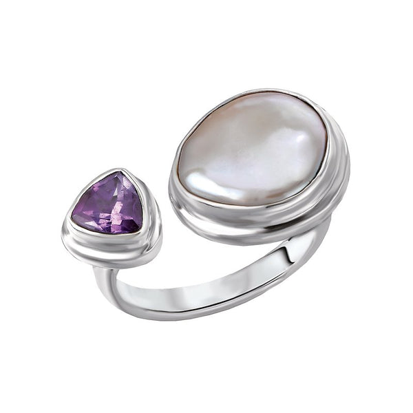 Eleganza Ladies Biwa Pearl Ring