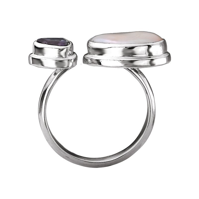 Eleganza Ladies Biwa Pearl Ring
