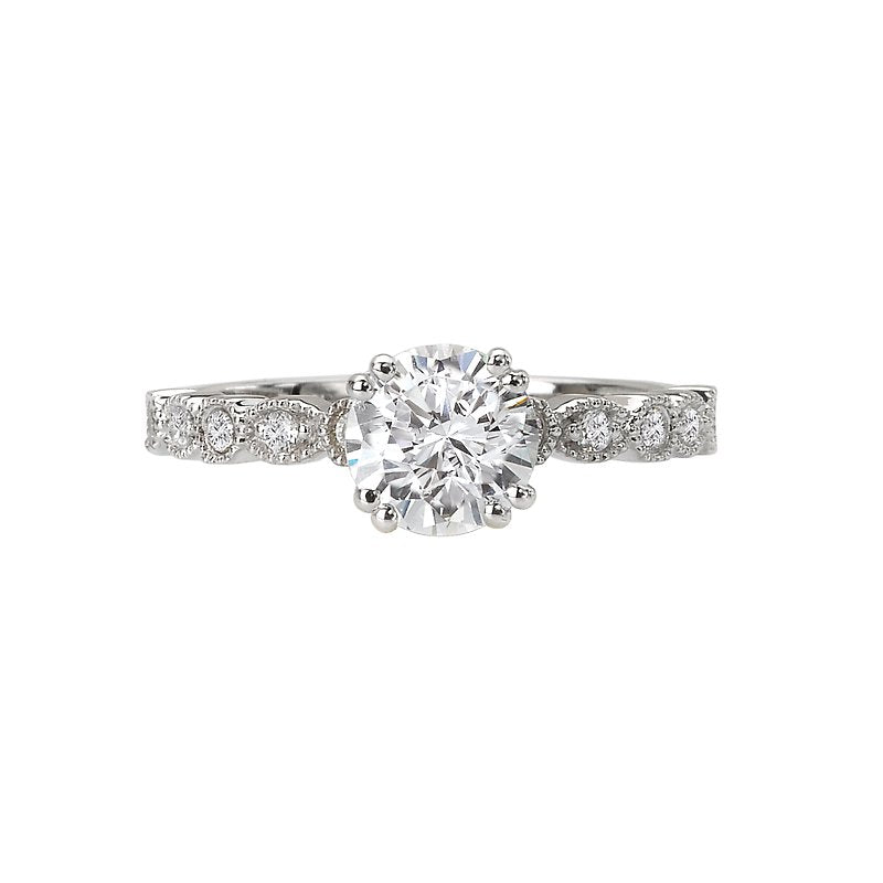 Romance Peg Head Semi-Mount Diamond Ring