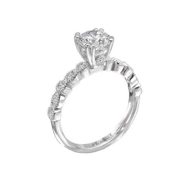 Romance Peg Head Semi-Mount Diamond Ring