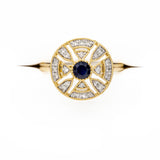 Sapphire & Diamond Circle Ring