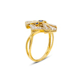Sapphire & Diamond Art Deco Inspired Ring