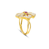 Ruby & Diamond Art Deco Inspired Ring