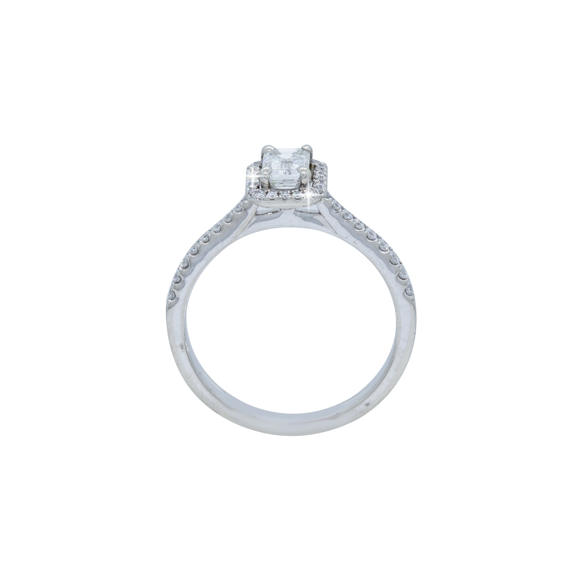 Emerald Cut Halo Engagement Eing