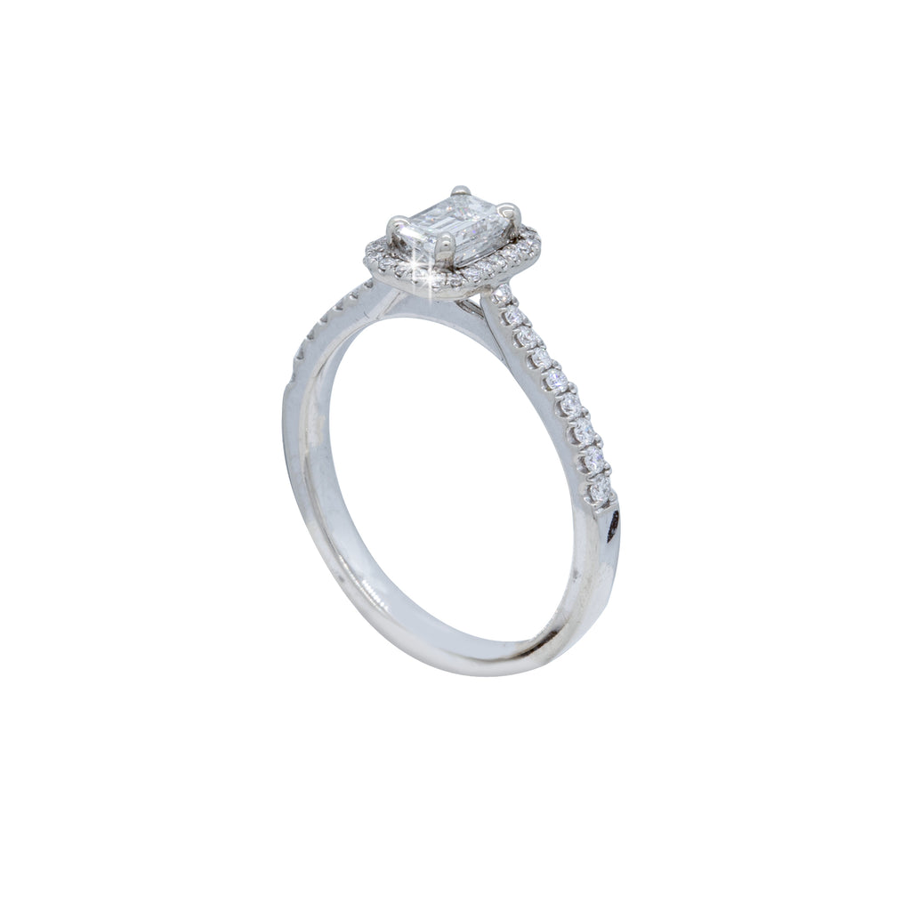 Emerald Cut Halo Engagement Eing