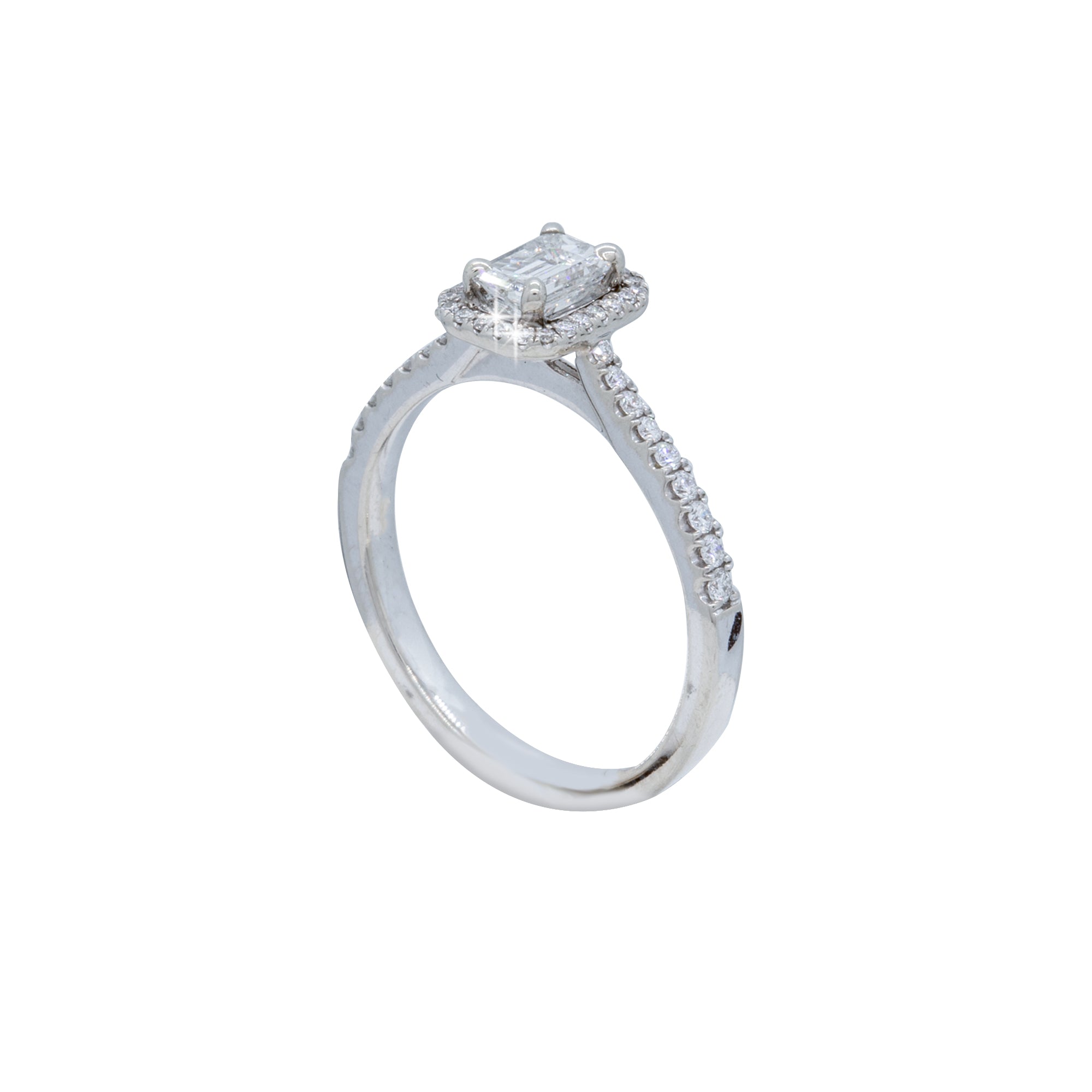 Emerald Cut Halo Engagement Eing