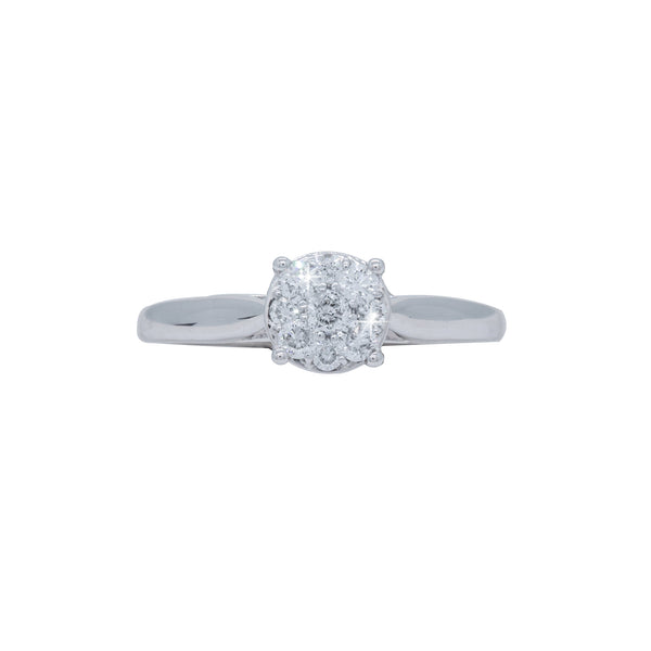 Diamond Cluster Solitaire Style Engagement Ring