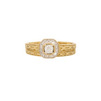 Octagon Halo Engagement Ring