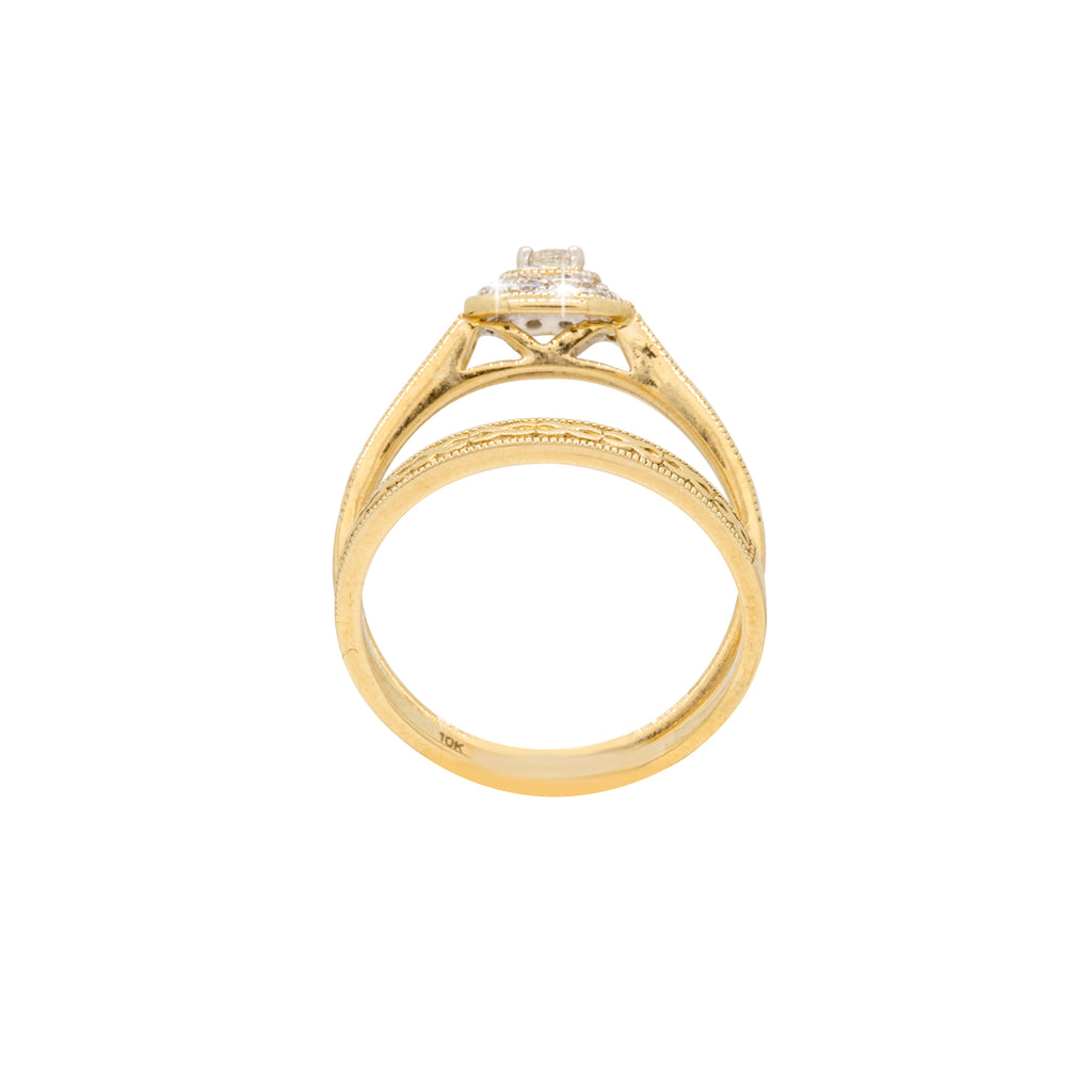 Octagon Halo Engagement Ring