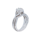 Oval Cluster Engagement Ring With Infinity Style Shoulders