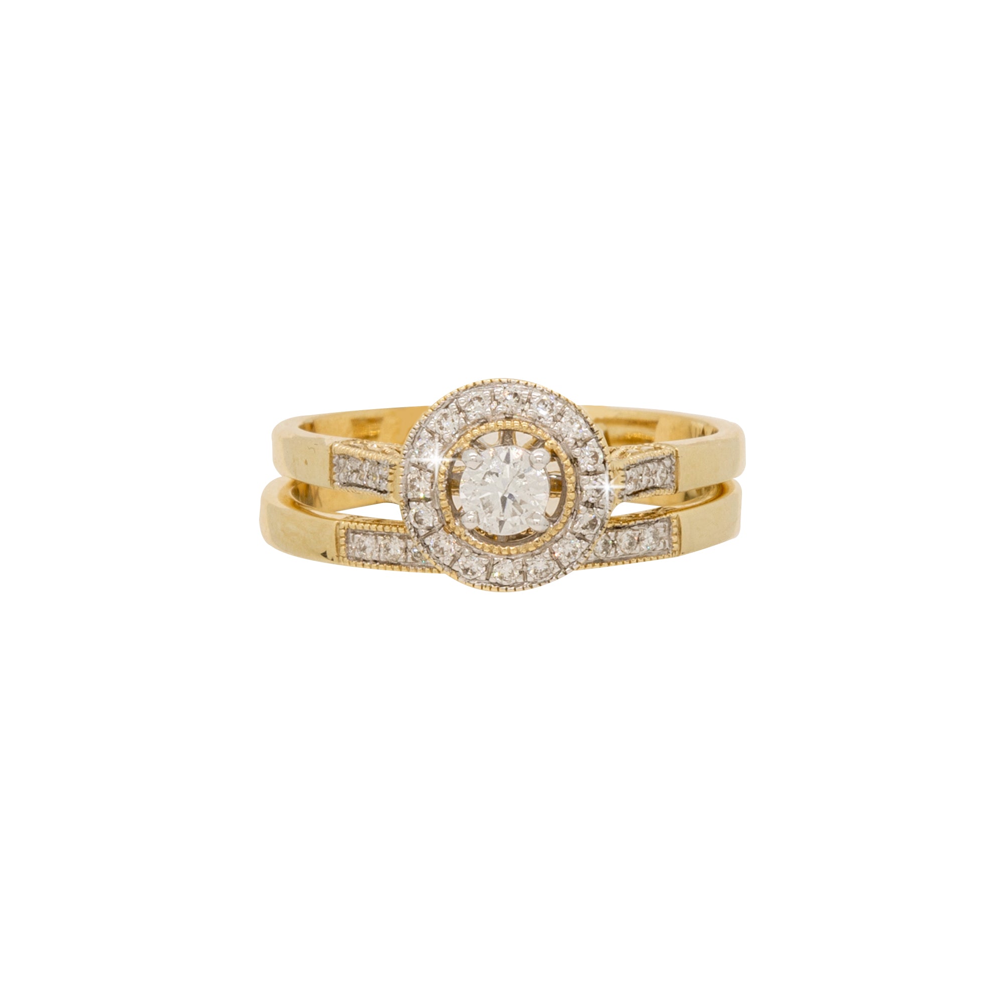 Yellow Gold & Diamond Wedding Set