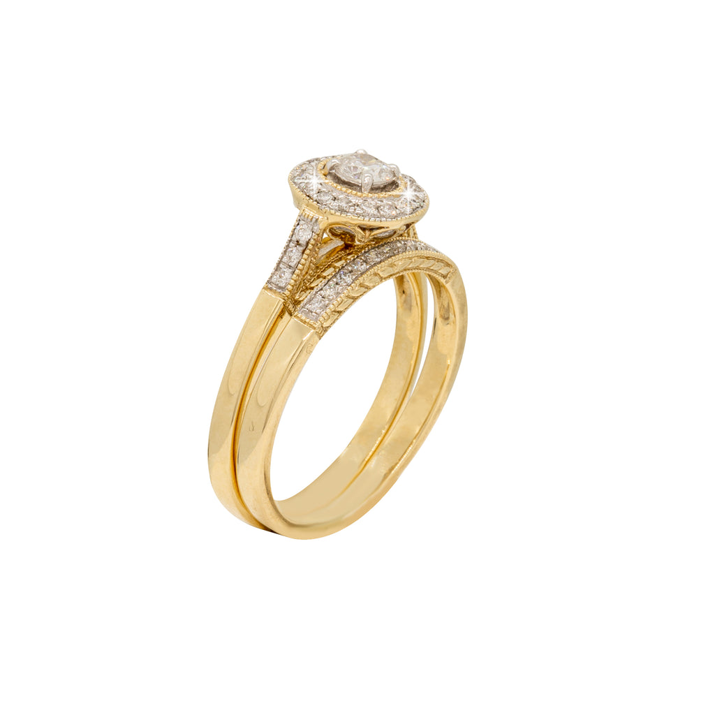 Yellow Gold & Diamond Wedding Set