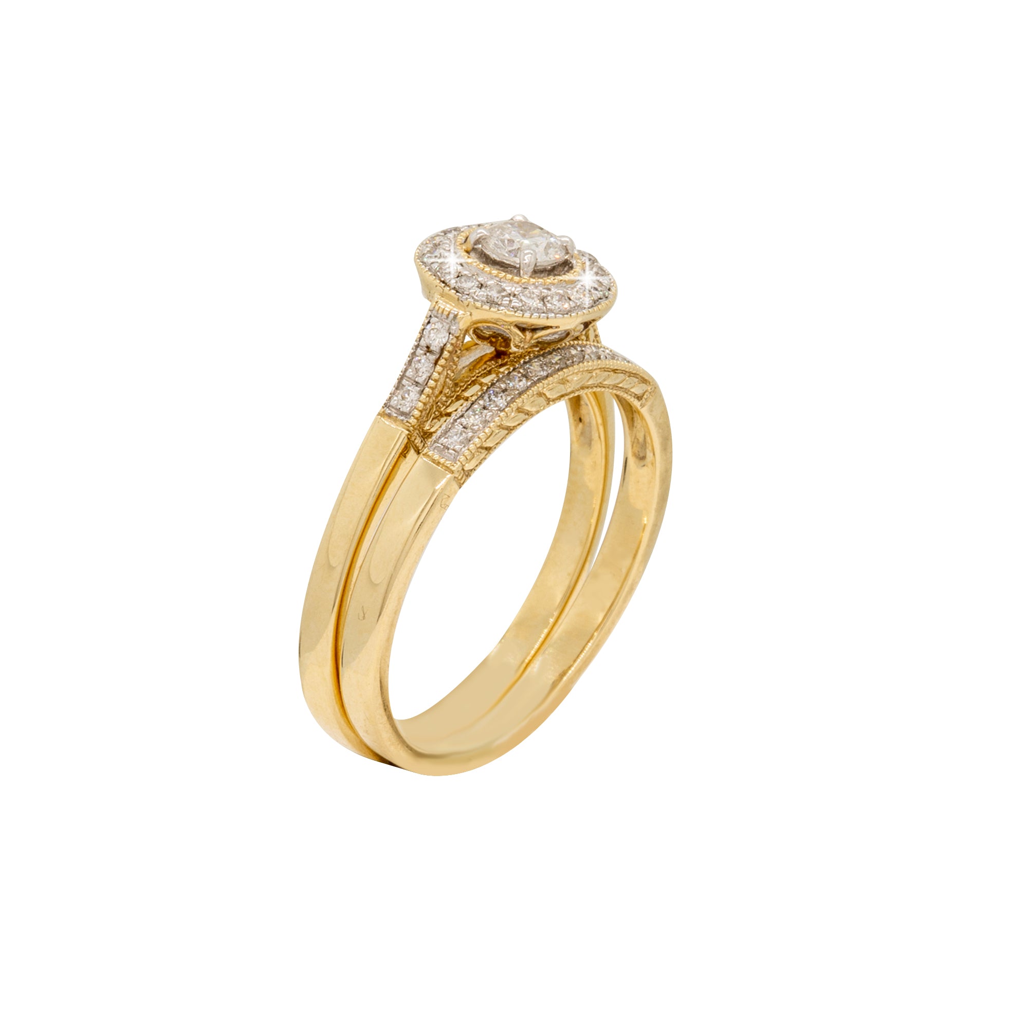 Yellow Gold & Diamond Wedding Set