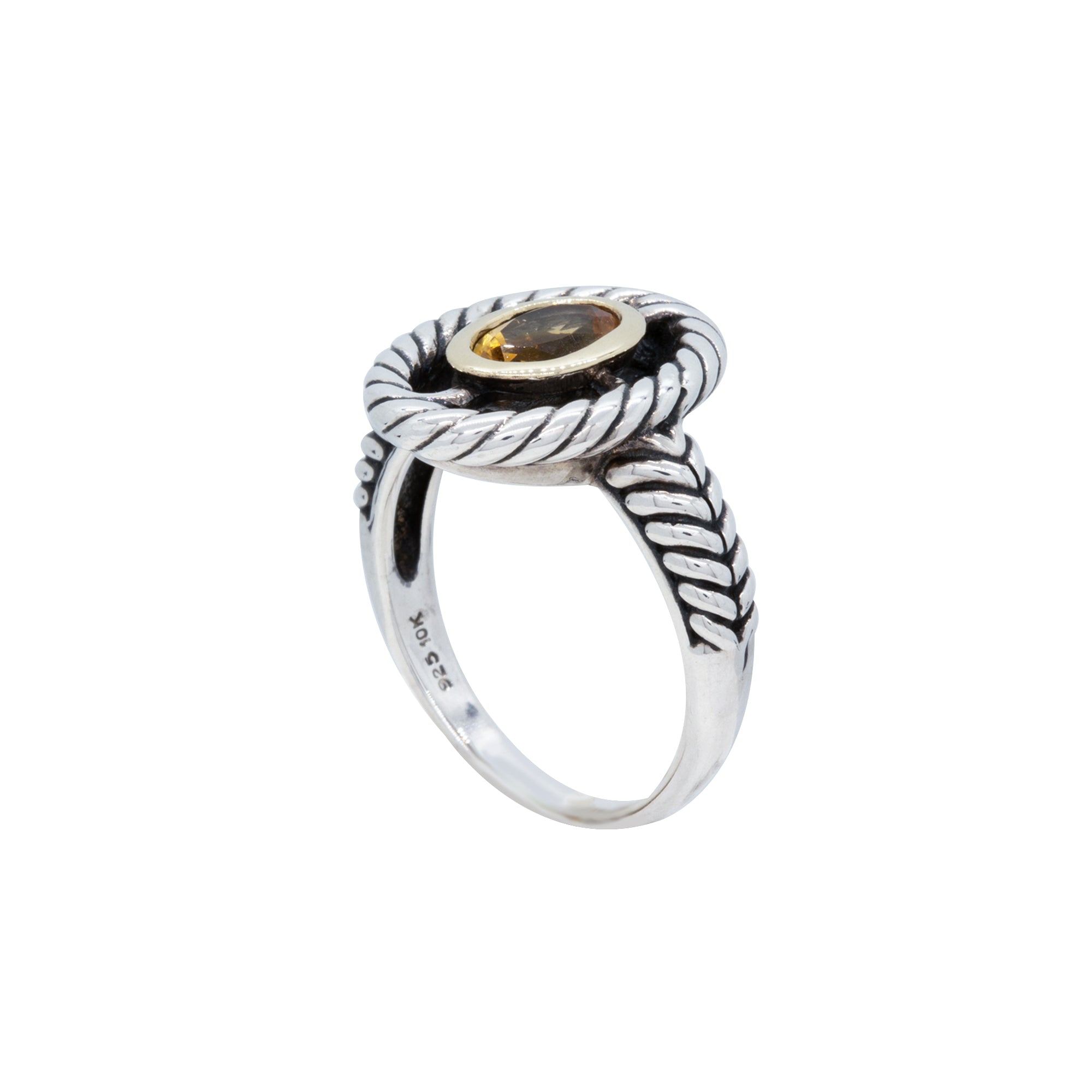 2-Tone Citrine Ring